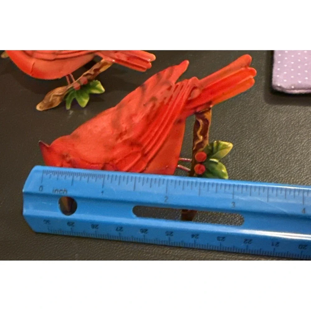 Red Cardinal Bird‎ Metal Napkin Rings Set Of 4 Christmas Holiday